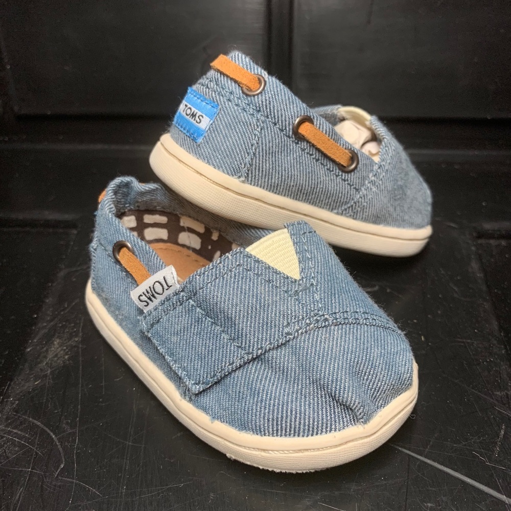Toms Toddler Blue Size 3 Boat Slip On Shoes